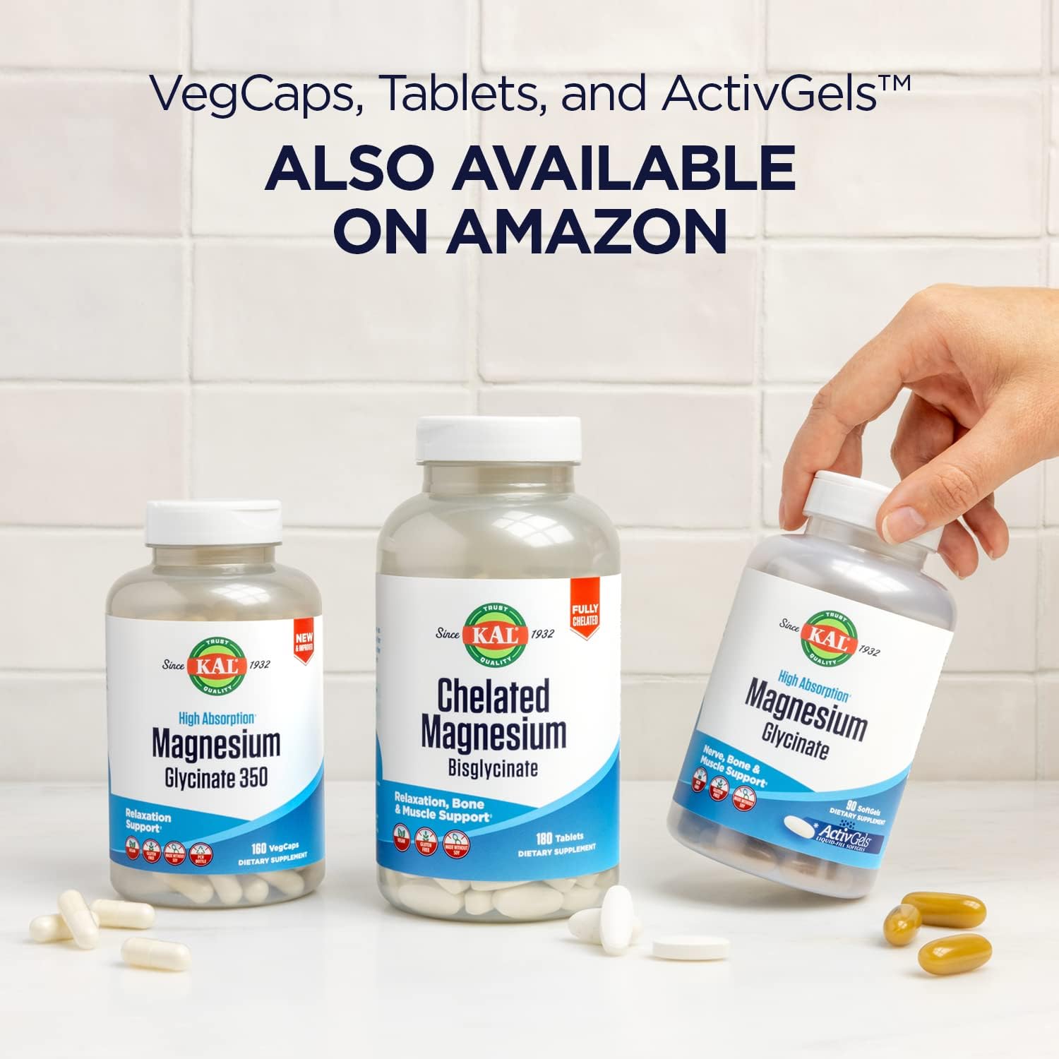 KAL Magnesium Glycinate, New & Improved Fully Chelated High Absorption Formula with BioPerine, Bisglycinate Chelate for Stress, Relaxation, Muscle & Bone Health Support, 60 Servings, 240 VegCaps-4