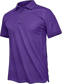 TACVASEN Men's Polo Shirts Tactical Quick-Dry Casual Golf Shirt Short Sleeve Airsoft Polos