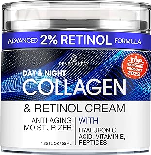 REMEDIAL PAX Collagen Cream for Face with Retinol and Hyaluronic Acid, Day and Night Anti Aging Skincare Facial Moisturizer, Hydrating Face Lotion, Moisturizing Cream to Reduce Wrinkles for Women Men