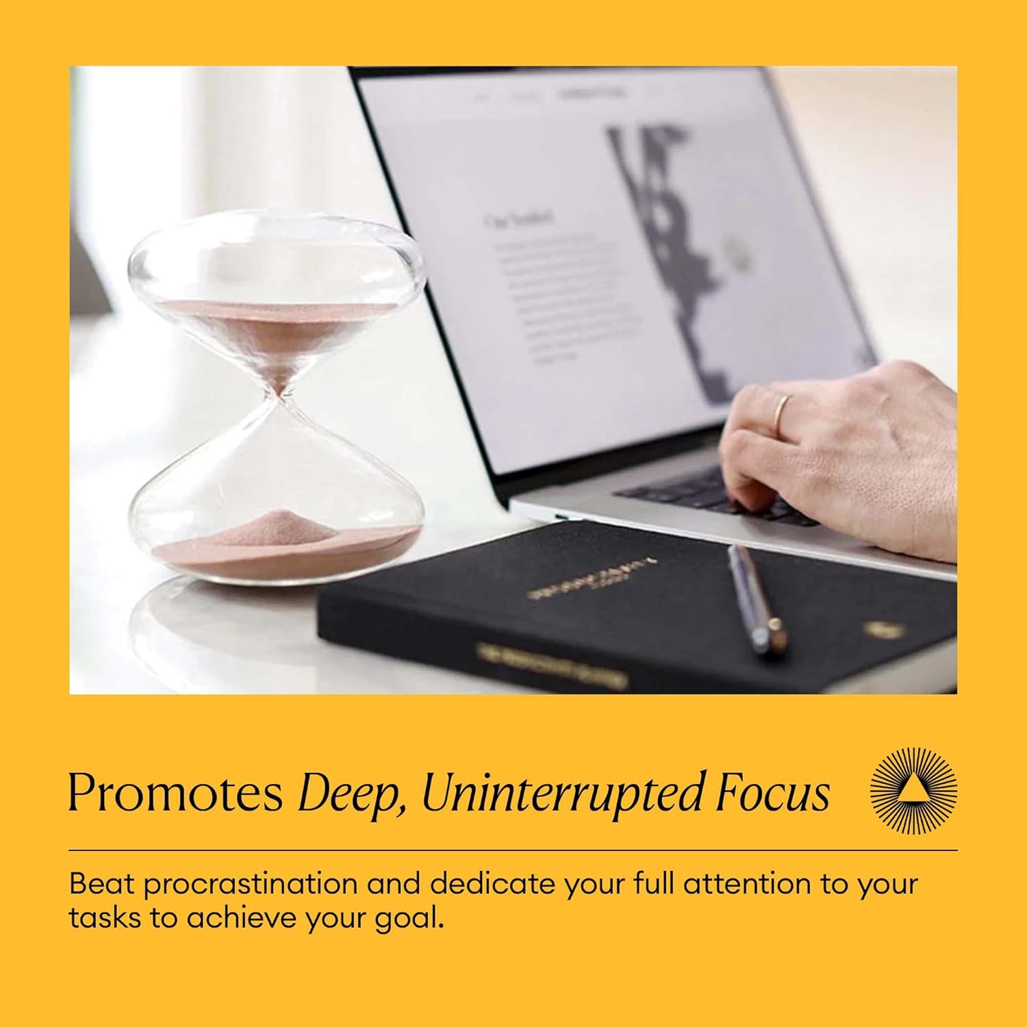 Mindful Focus 5-Minute Hourglass Sand Timer, Desk Timer for Productivity and Time Management, Minimalist Hourglass Timer, Hour Glasses Decorative Gifts, 3.3 (L) x 2.9 (W) inches - Intelligent Change-4