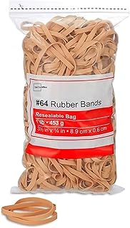 1InTheOffice Rubber Bands #64, Thick Rubber Bands, Heavy Duty Rubber Bands, Beige, Size 64, 380Pack