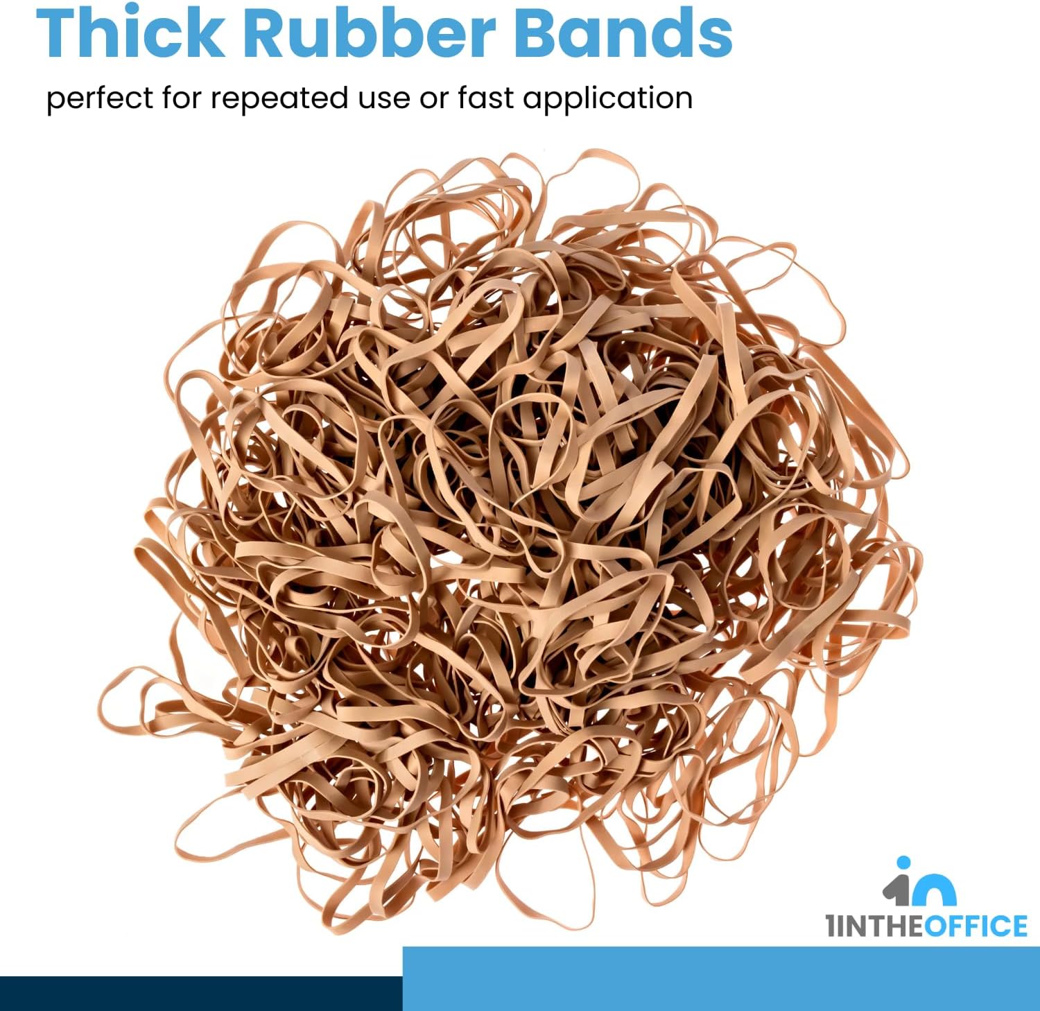 1InTheOffice Rubber Bands #64, Thick Rubber Bands, Heavy Duty Rubber Bands, Beige, Size 64, 380Pack-4