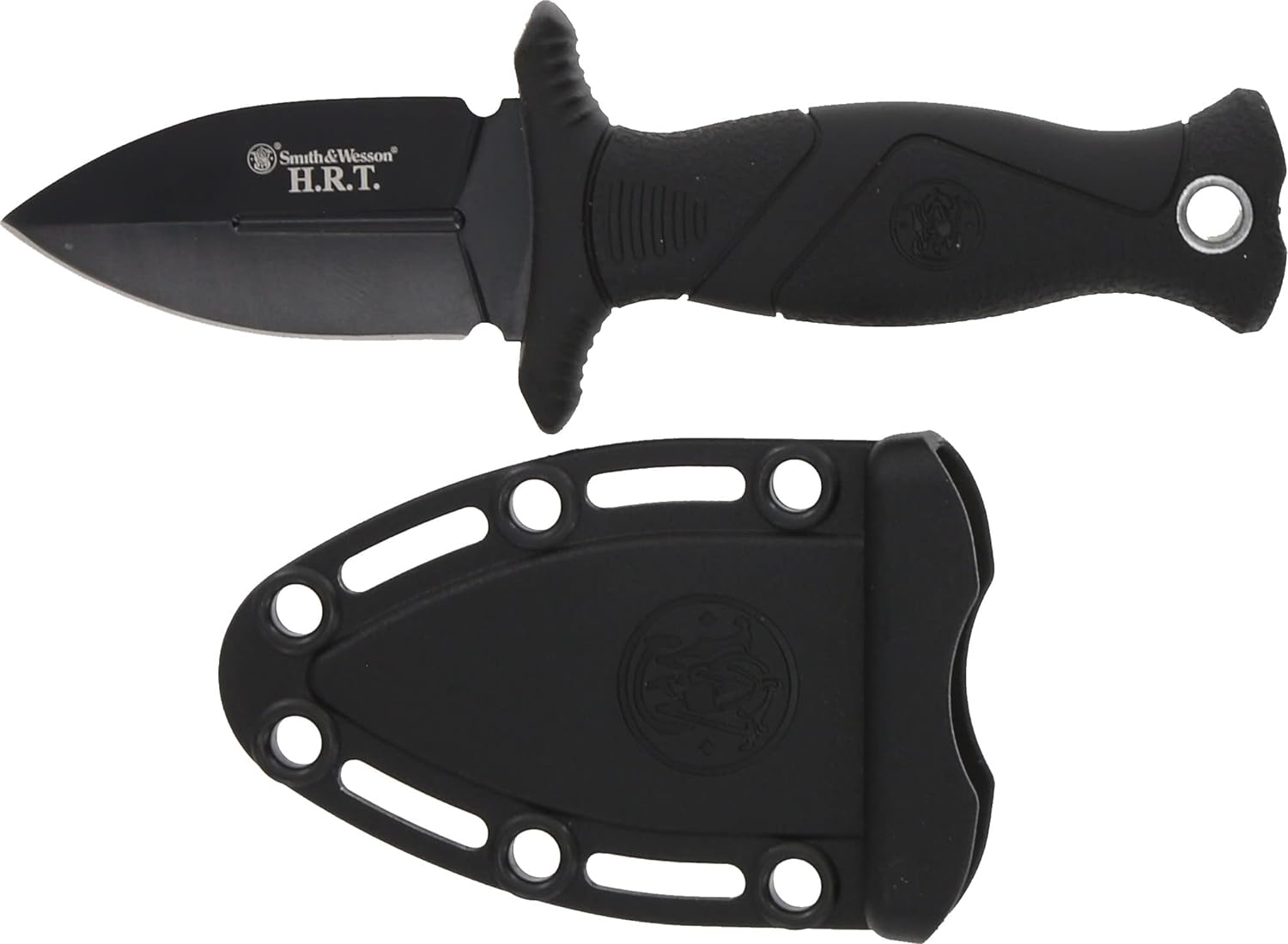 Smith & Wesson 5in High Carbon SS Fixed Blade Knife with 2 in 1 False Edge Blade and Stainless Steel Finish for Outdoor Tactical Survival and EDC-1