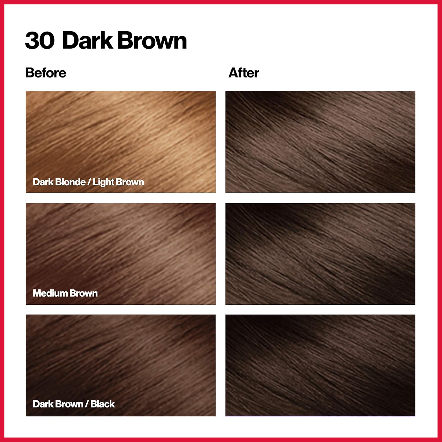 Revlon ColorSilk Beautiful Color Permanent Hair Color, Long-Lasting High-Definition Color, Shine & Silky Softness with 100% Gray Coverage, Ammonia Free, 30 Dark Brown, 3 Pack-1