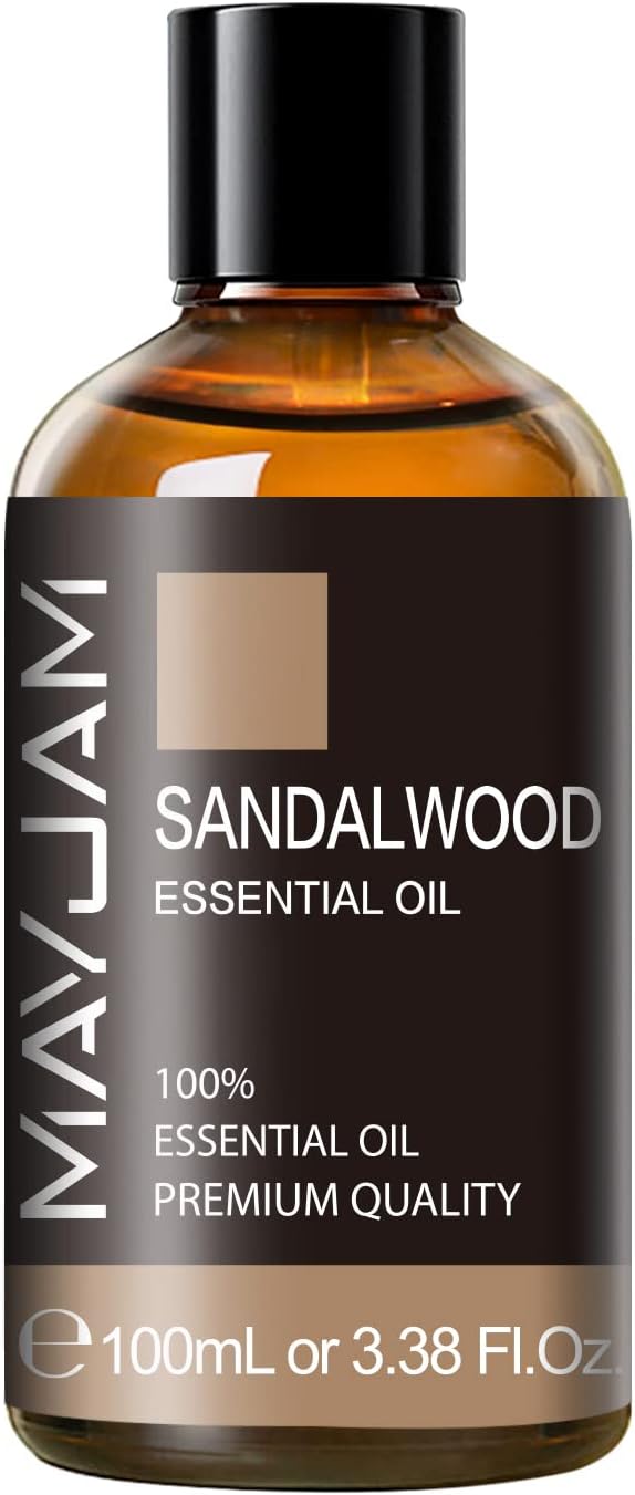 Sandalwood Essential Oil, 3.38FL.OZ Pure Essential Oils by MAYJAM, Large Volume Sandalwood Oil, Perfect for Aromatherapy Diffuser, Great for DIY Candle and Soap Making-1