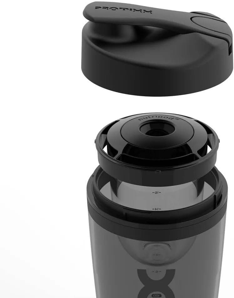 Promixx Charge Shaker Bottle - Device-charging Vortex Mixer with Supplement Storage, Easy-to-clean Tritan Cup (20oz | Black)-4