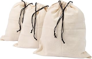 Organic Cotton Dust Proof Storage Bags for Handbags - Large Purse Storage Bags - Dust Bag Cover for Expensive Purses & Handbags - Extra Large Canvas Storage Bags (3 Extra Large: 26"x20")