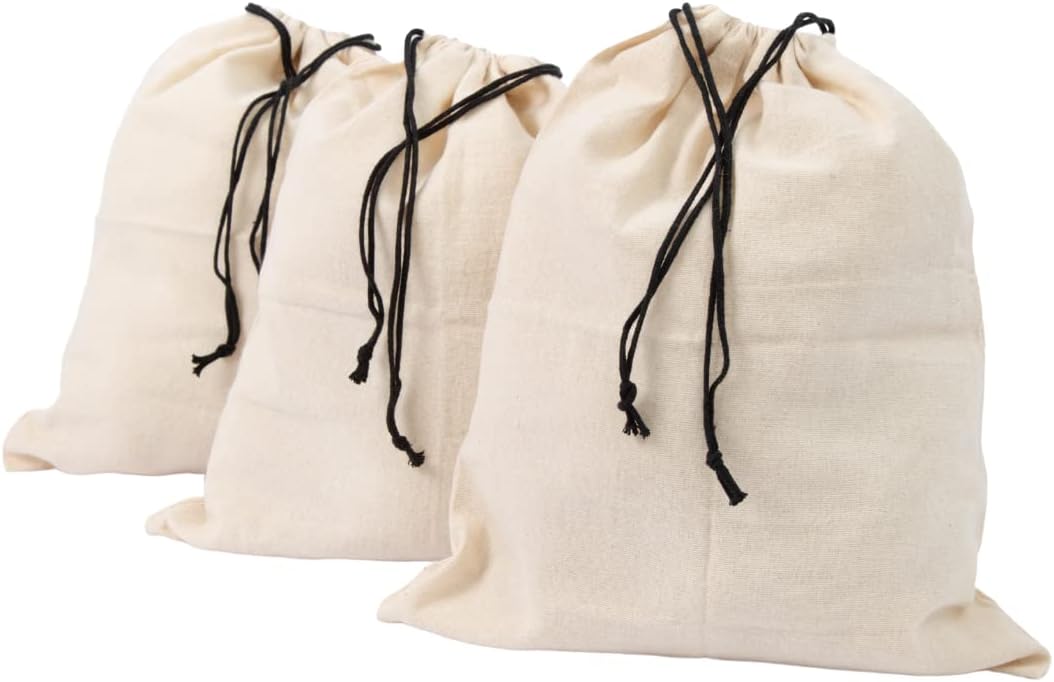 Organic Cotton Dust Proof Storage Bags for Handbags - Large Purse Storage Bags - Dust Bag Cover for Expensive Purses & Handbags - Extra Large Canvas Storage Bags (3 Extra Large: 26"x20")-0