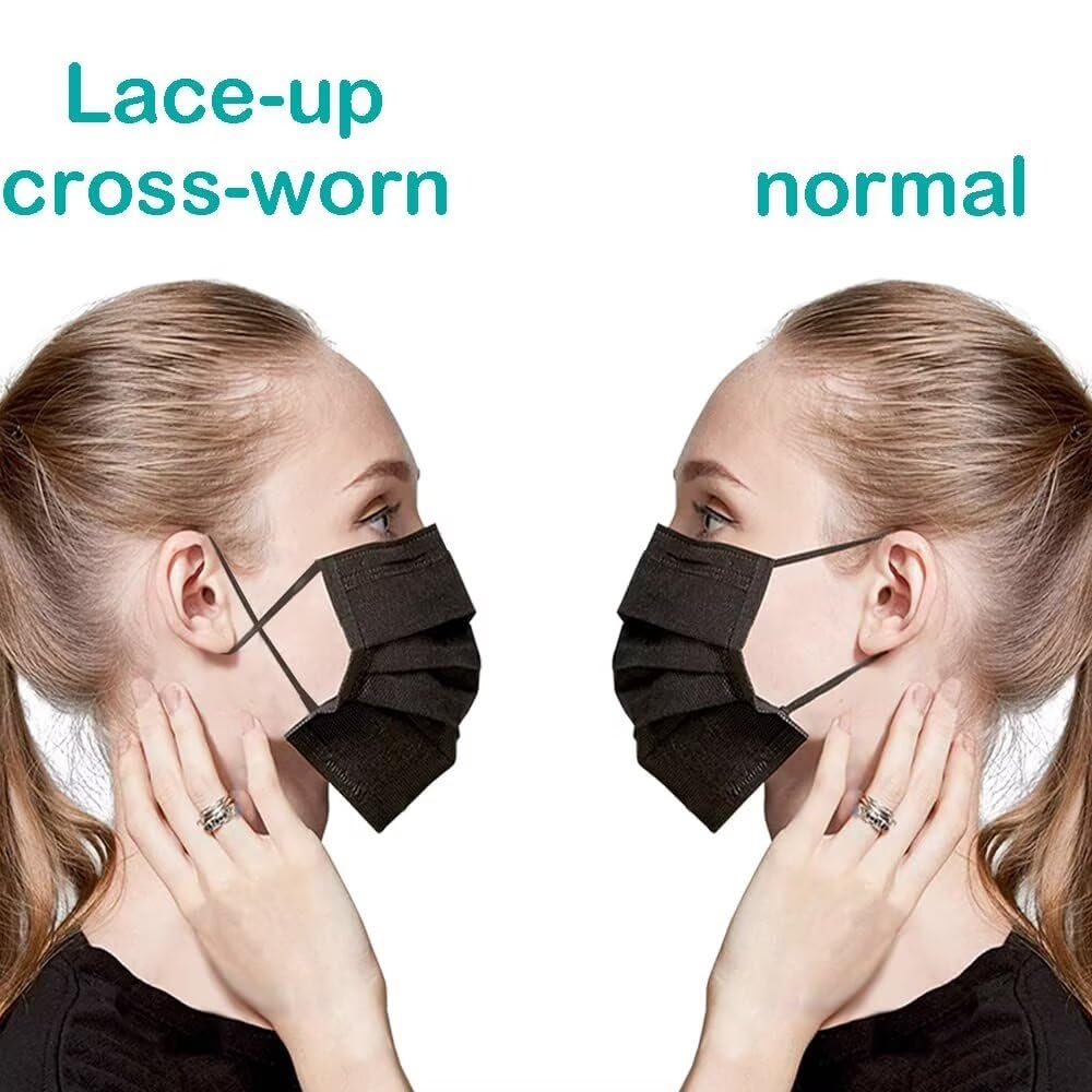 ZIYE 100 Pcs Non-medical Multicolor Disposable Face Masks, Breathable Non-woven Maskial Mouth Cover 3 Layer with Nose Clip Elastic Earloop 4Color-4