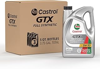 Castrol GTX Full Synthetic 5W-30 Motor Oil, 5 Quarts, Pack of 3