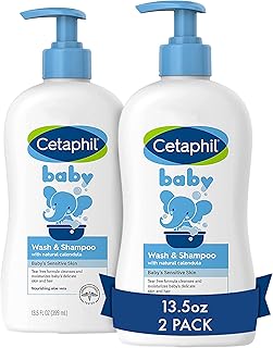 Cetaphil Baby Wash & Shampoo, 13.5oz Pack of 2, Hypoallergenic, Gentle Enough for Everyday Use, Soap Free