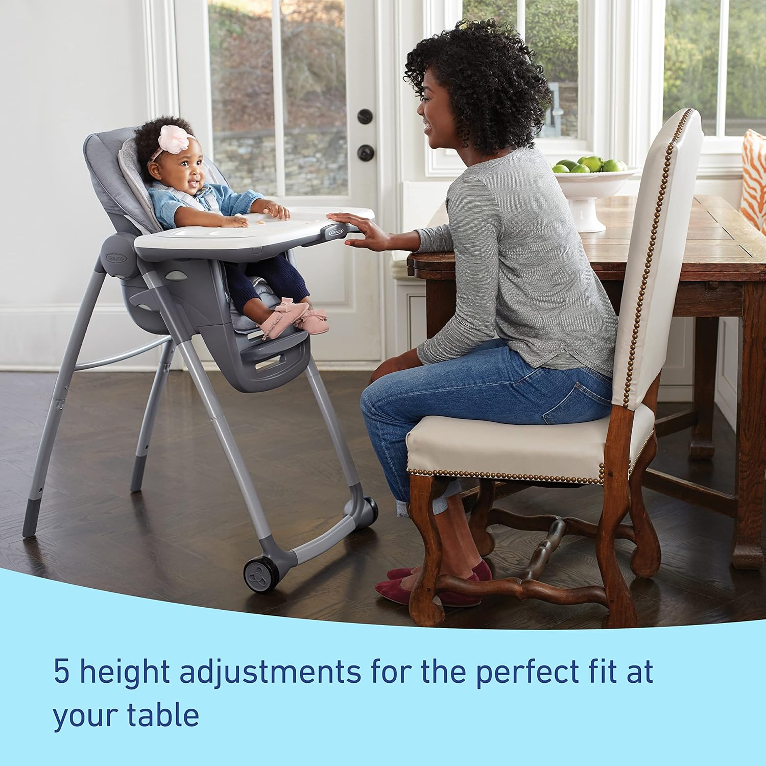 Graco Table2Table Premier Fold 7 in 1 Convertible High Chair | Converts to Dining Booster Seat, Kids Table, and More, Maison-4