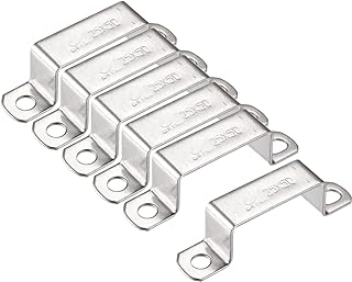 uxcell U Shaped Connector Bracket 23 x 51.5mm 304 Stainless Steel for Door Closed Bar Holder Strut Channel 6pcs