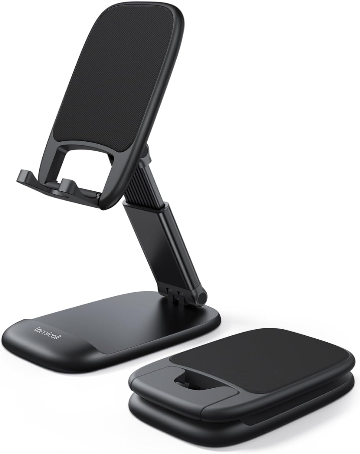 Lamicall Foldable Phone Stand for Desk - Height Adjustable Cell Phone Holder Portable Cellphone Cradle Desktop Dock Compatible with iPhone 16 15 14 13 Pro Max Mini, 12 11 XR X 8 Plus SE, Smartphone-0