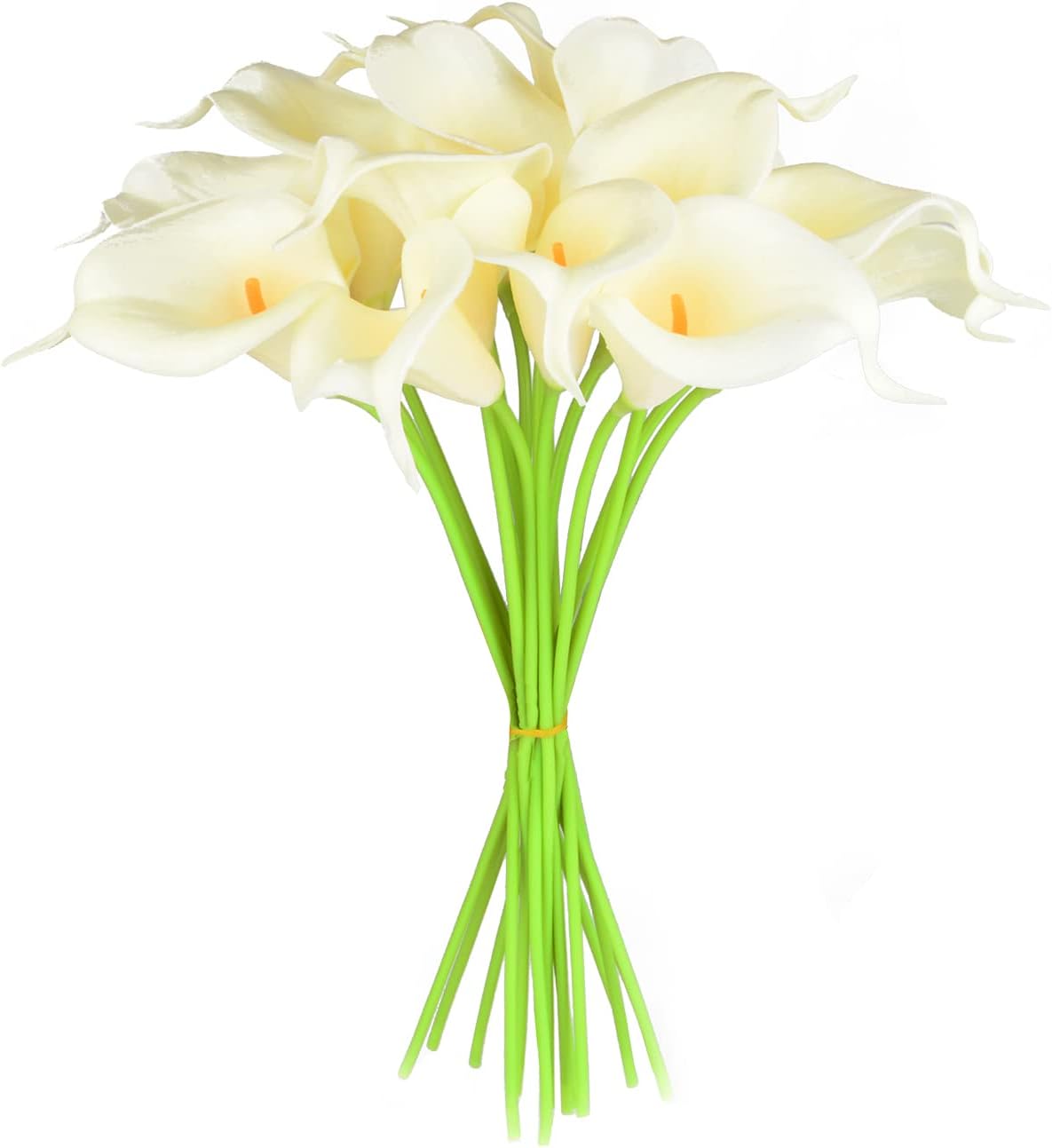 Calla Lily Bridal Wedding Festival Decor Bouquet Real Touch Latex Flower Bouquet Pack of 20 (Milk White)-2