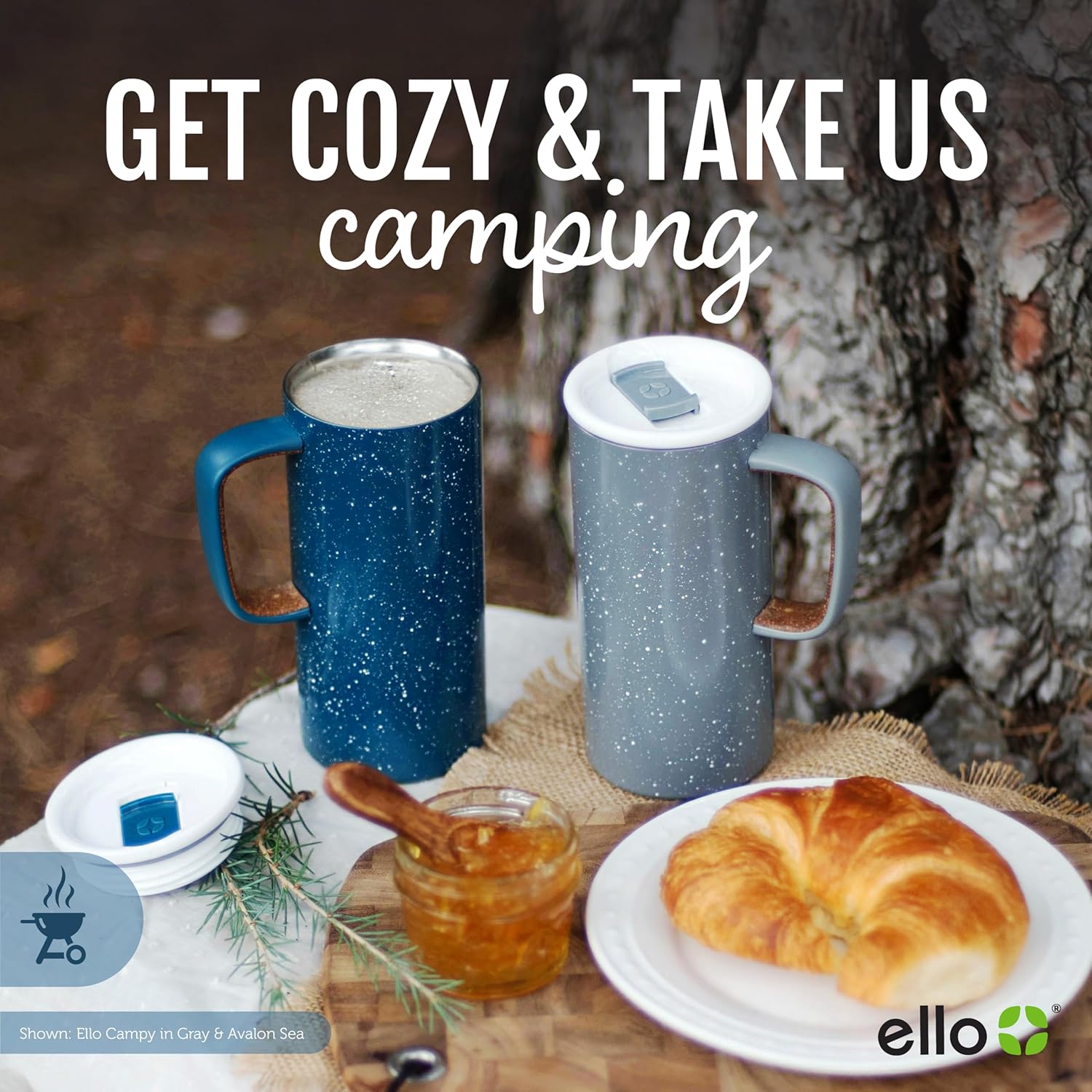 Ello Campy Vacuum Insulated Travel Mug with Leak-Proof Slider Lid and Comfy Carry Handle, Perfect for Coffee or Tea, BPA Free, Matte Black, 18oz-3