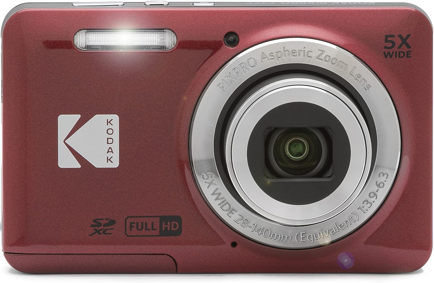 KODAK PIXPRO FZ55-RD 16MP Digital Camera 5X Optical Zoom 28mm Wide Angle 1080P Full HD Video 2.7" LCD Vlogging Camera (Red) Packaging May Vary-1