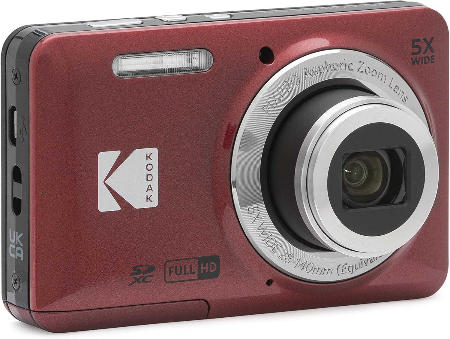 KODAK PIXPRO FZ55-RD 16MP Digital Camera 5X Optical Zoom 28mm Wide Angle 1080P Full HD Video 2.7" LCD Vlogging Camera (Red) Packaging May Vary-2