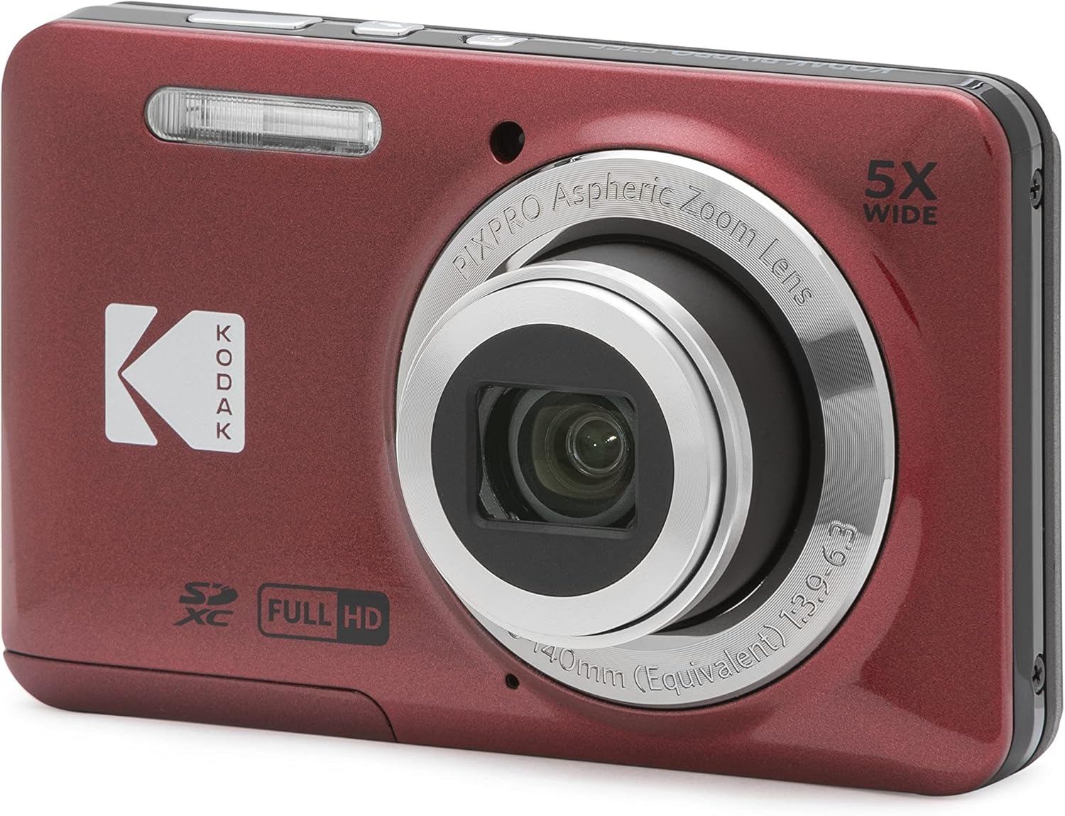 KODAK PIXPRO FZ55-RD 16MP Digital Camera 5X Optical Zoom 28mm Wide Angle 1080P Full HD Video 2.7" LCD Vlogging Camera (Red) Packaging May Vary-3