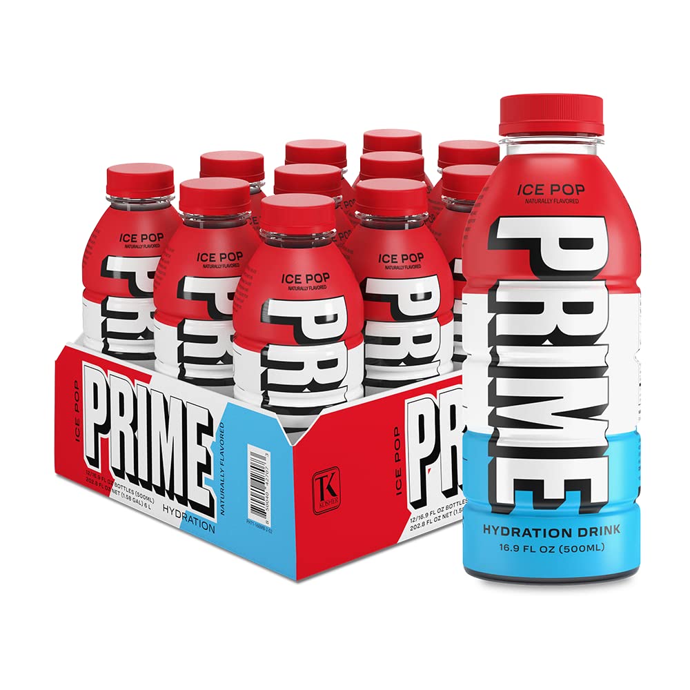 PRIME Hydration ICE POP | Sports Drinks | Electrolyte Enhanced for Ultimate Hydration | 250mg BCAAs | B Vitamins | Antioxidants | 2g Of Sugar | 16.9 Fluid Ounce | 12 Pack-0