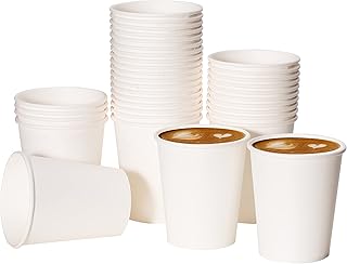 RACETOP 1000 pack 8 oz Paper Coffee Cups Disposable, Hot Coffee Cups 8oz, Office Coffee Cups (8 oz 1000 pack) (white, 1000)