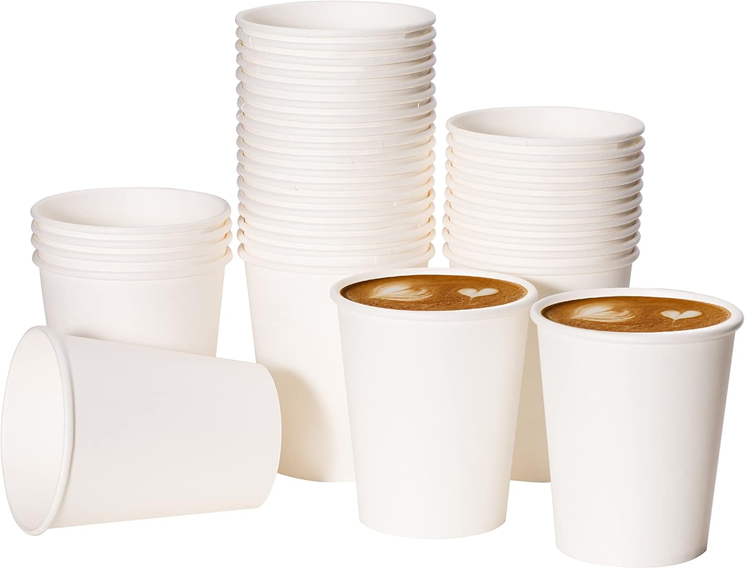 RACETOP 1000 pack 8 oz Paper Coffee Cups Disposable, Hot Coffee Cups 8oz, Office Coffee Cups (8 oz 1000 pack) (white, 1000)-0