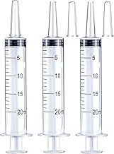 20ml Syringe for Liquid, Oral, Scientific Labs, Measurement, Dispensing, with Cap- 3 Pack 20ml Syringes