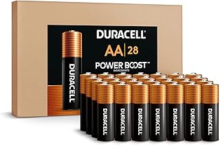 Duracell Coppertop AA Batteries 28 Count Pack Double A Battery with Power Boost Ingredients, Long-lasting Power Alkaline AA Battery for Household Devices (Ecommerce Packaging)