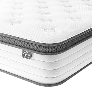 TeQsli Queen Mattress, 10 Inch Memory Foam Innerspring Hybrid Mattress in a Box