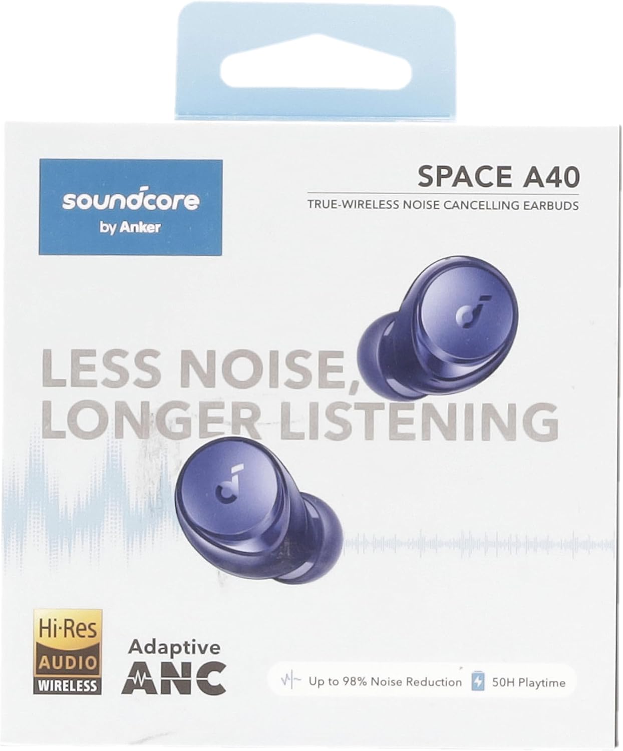 soundcore by Anker Space A40 Auto-Adjustable Active Noise Cancelling Wireless Earbuds, Reduce Noise by Up to 98%, 50H Playtime, Hi-Res Sound, Comfortable Fit, App Customization, Wireless Charge (Blue)-11