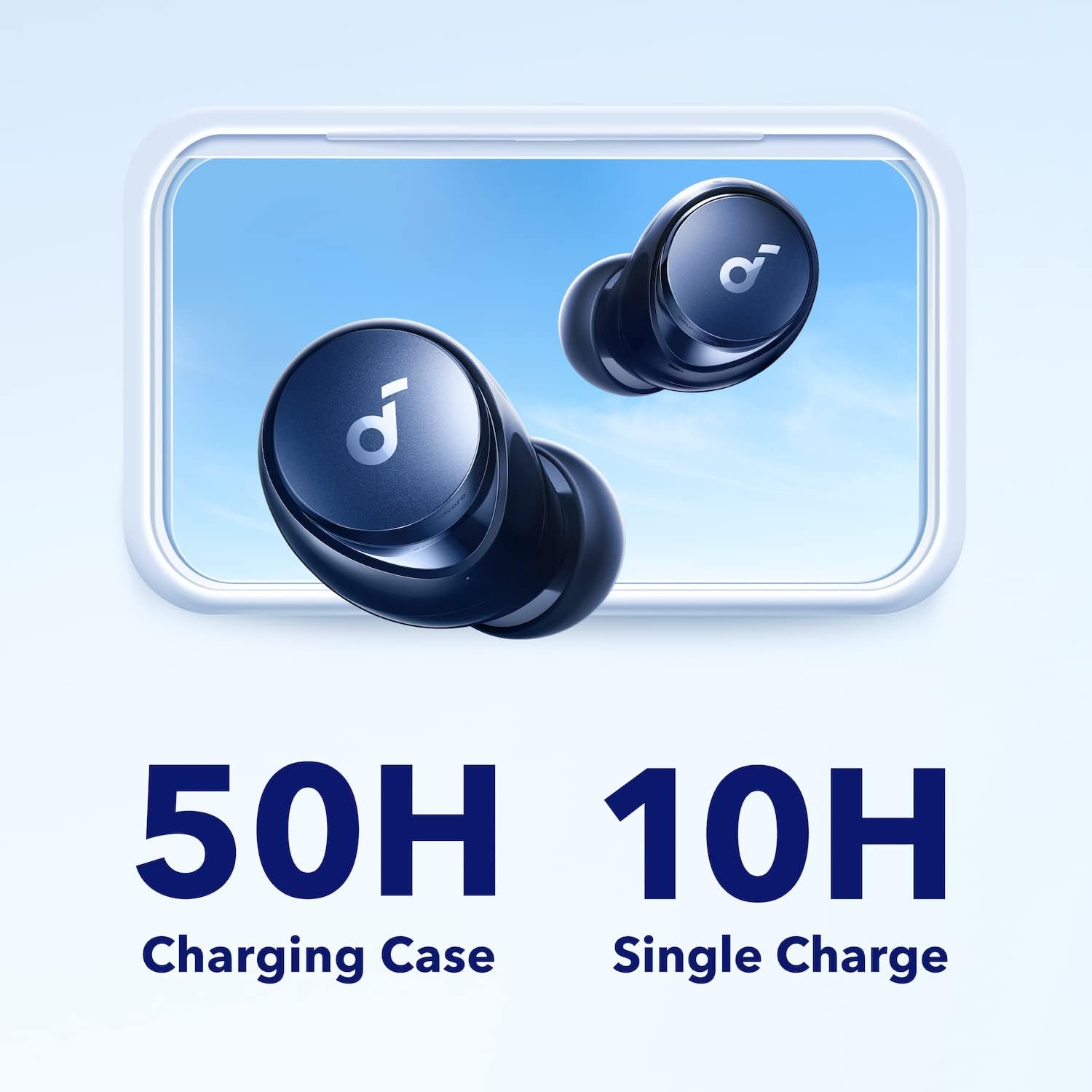 soundcore by Anker Space A40 Auto-Adjustable Active Noise Cancelling Wireless Earbuds, Reduce Noise by Up to 98%, 50H Playtime, Hi-Res Sound, Comfortable Fit, App Customization, Wireless Charge (Blue)-3