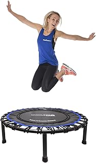 Maximus Pro Bungee Rebounder | Stronger Quieter & Softer Bounce | 40'' Mini Trampoline Ready Assembled for Adults & Children | Max 400lb | DVD+ Videos