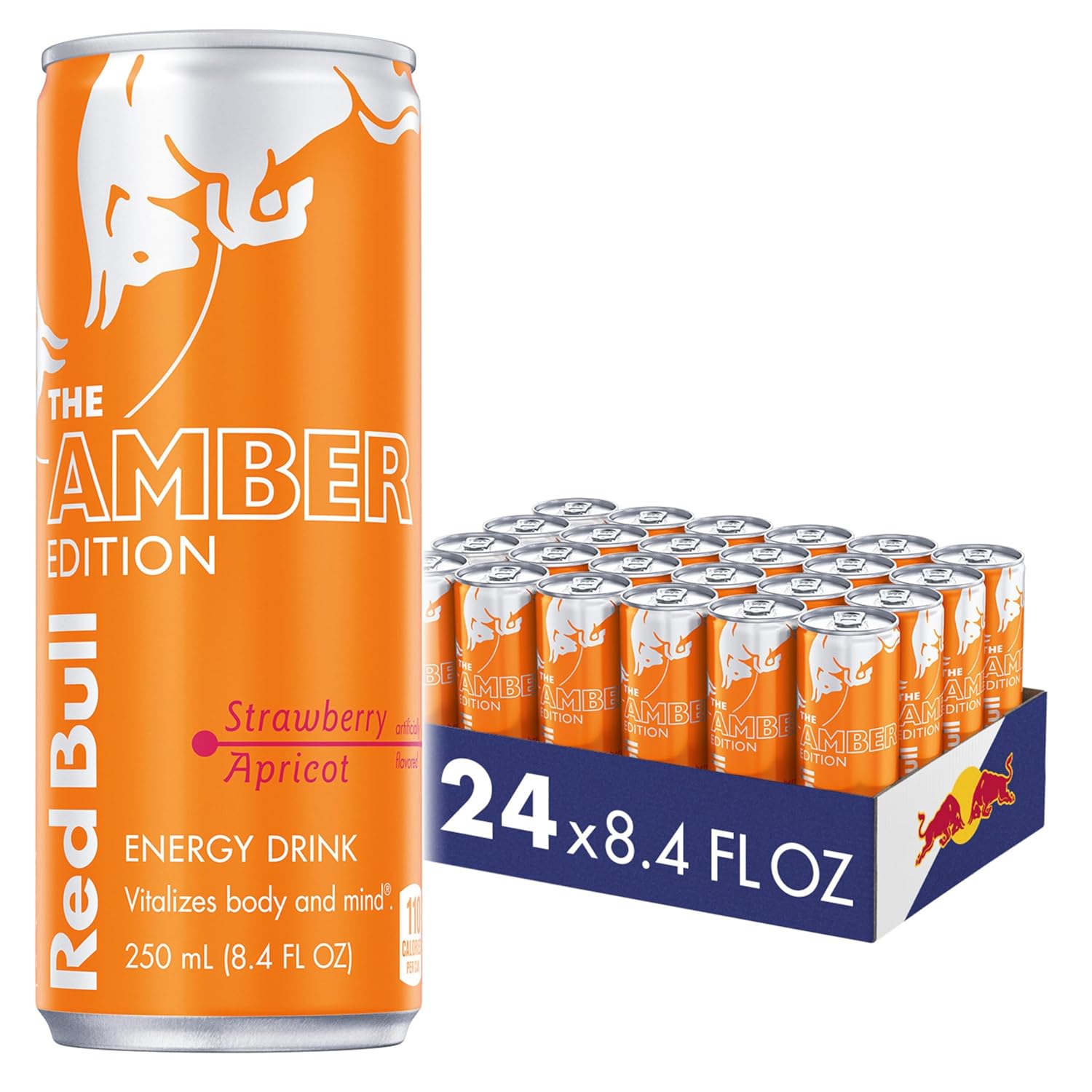 Red Bull Amber Edition Strawberry Apricot Energy Drink, 8.4 Fl Oz, (Pack of 24)-0