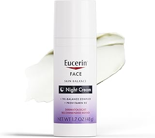 Eucerin Skin Balance Night Cream, Sensitive Skin Face Moisturizer Enriched with Tri-Balance Complex, 1.7 Oz Bottle