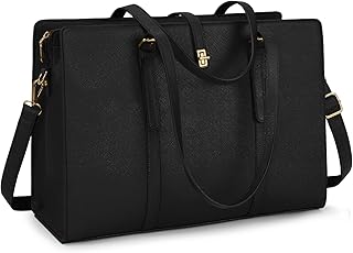 Laptop Bag for Women 15.6 Inch Leather Laptop Tote Bag Waterproof Womens Work Shoulder Bag Computer Briefcase