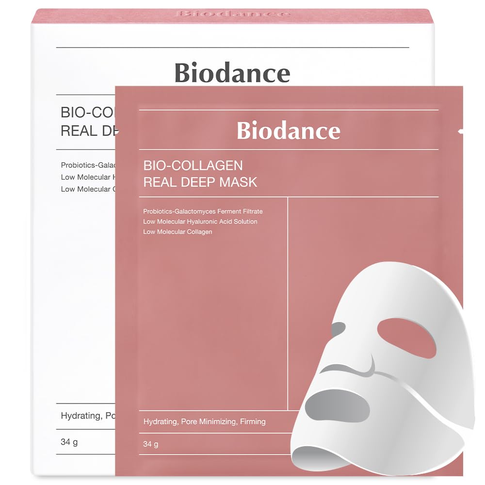 BIODANCE Bio-Collagen Real Deep Mask, Hydrating Overnight Hydrogel Mask, Pore Minimizing, Elasticity Improvement, 34g x4ea-0