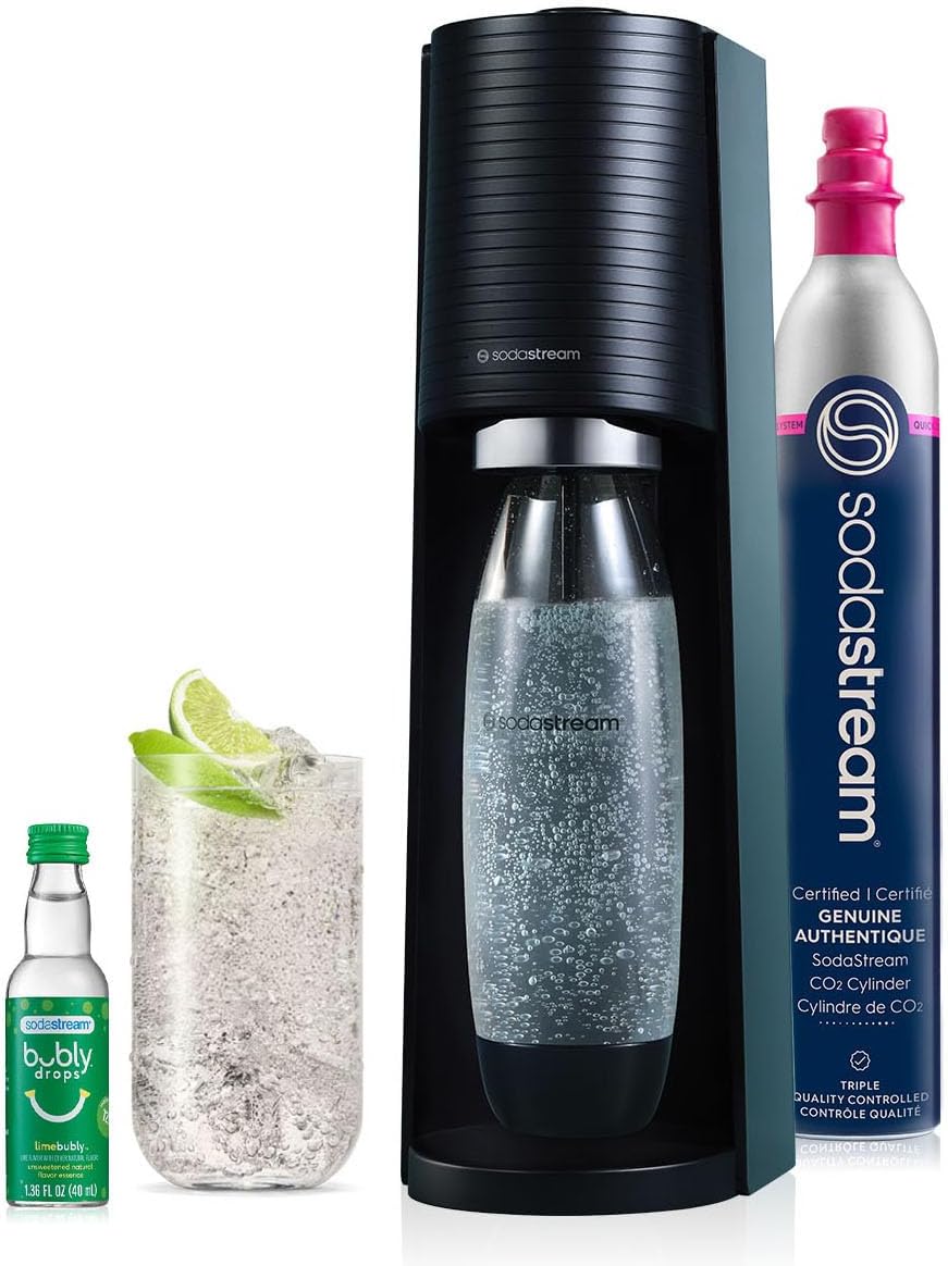 SodaStream Terra Sparkling Water Maker (Black) with CO2, DWS Bottle and Bubly Drop-0