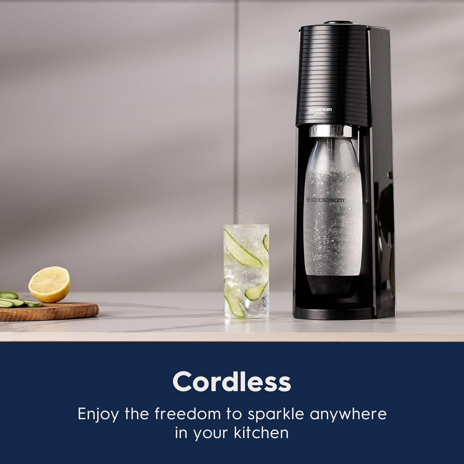 SodaStream Terra Sparkling Water Maker (Black) with CO2, DWS Bottle and Bubly Drop-6