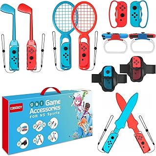 Switch Sports Accessories - CODOGOY 12 in 1 Switch Sports Accessories Bundle for Nintendo Switch Sports,Family Accessories Kit Compatible with Switch/Switch OLED Sports Games