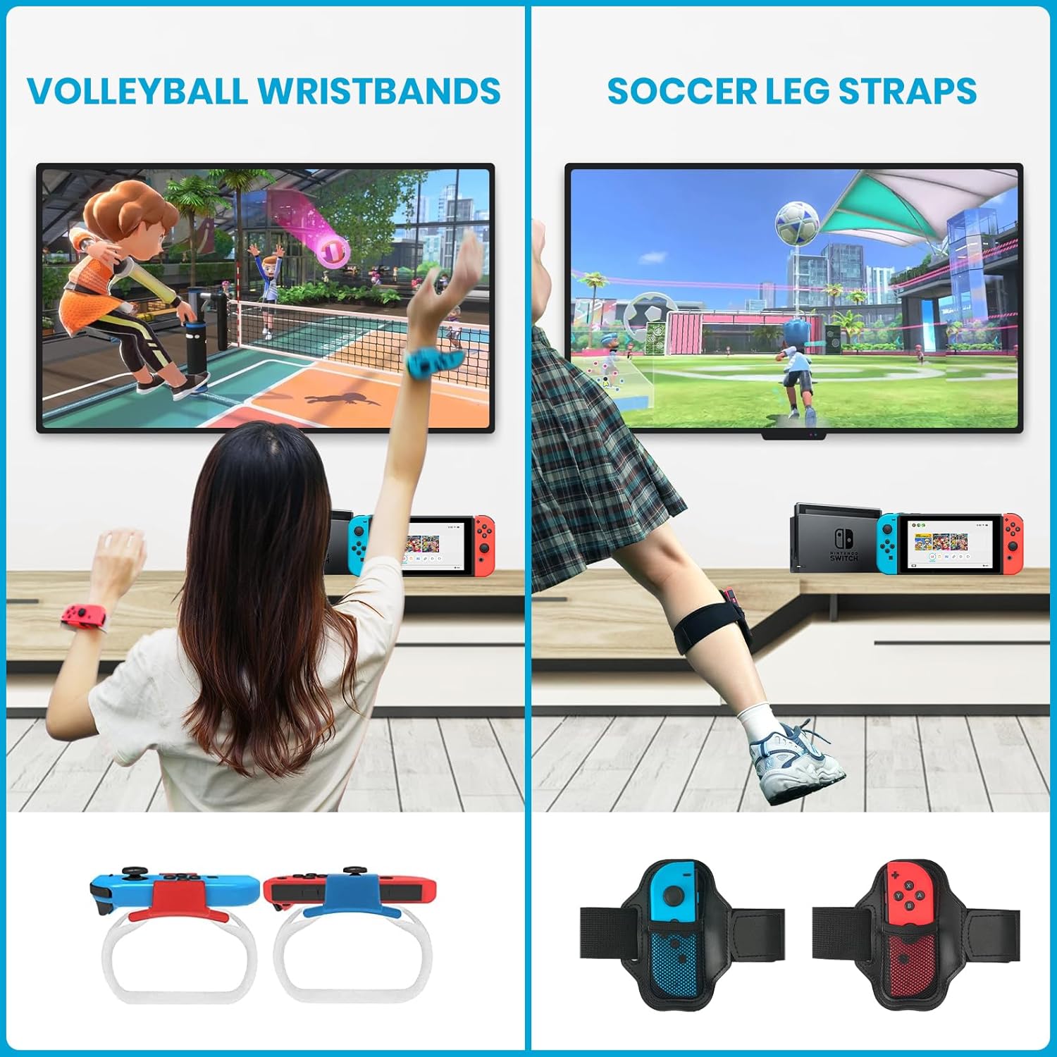 Switch Sports Accessories - CODOGOY 12 in 1 Switch Sports Accessories Bundle for Nintendo Switch Sports,Family Accessories Kit Compatible with Switch/Switch OLED Sports Games-4