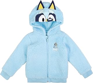 Bluey Cozy Sherpa Zip Up Cosplay Hoodie Toddler to Big Kid Sizes (2T - 10-12)