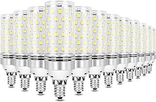 inShareplus E12 LED Bulbs 12 Pack, Daylight 6000K, 16W Candelabra LED Light Bulbs, CRI80+, 120W Equivalent, 1500LM, E12 Base LED Chandelier Bulbs Bright, Non-Dimmable LED Lamp