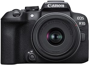 Canon EOS R10 Mirrorless Camera RF-S18-45mm F4.5-6.3 is STM Lens Kit, Hybrid Camera, 24.2 Megapixel CMOS (APS-C) Sensor, 4K Video, Vlogging Camera for Content Creators, Black