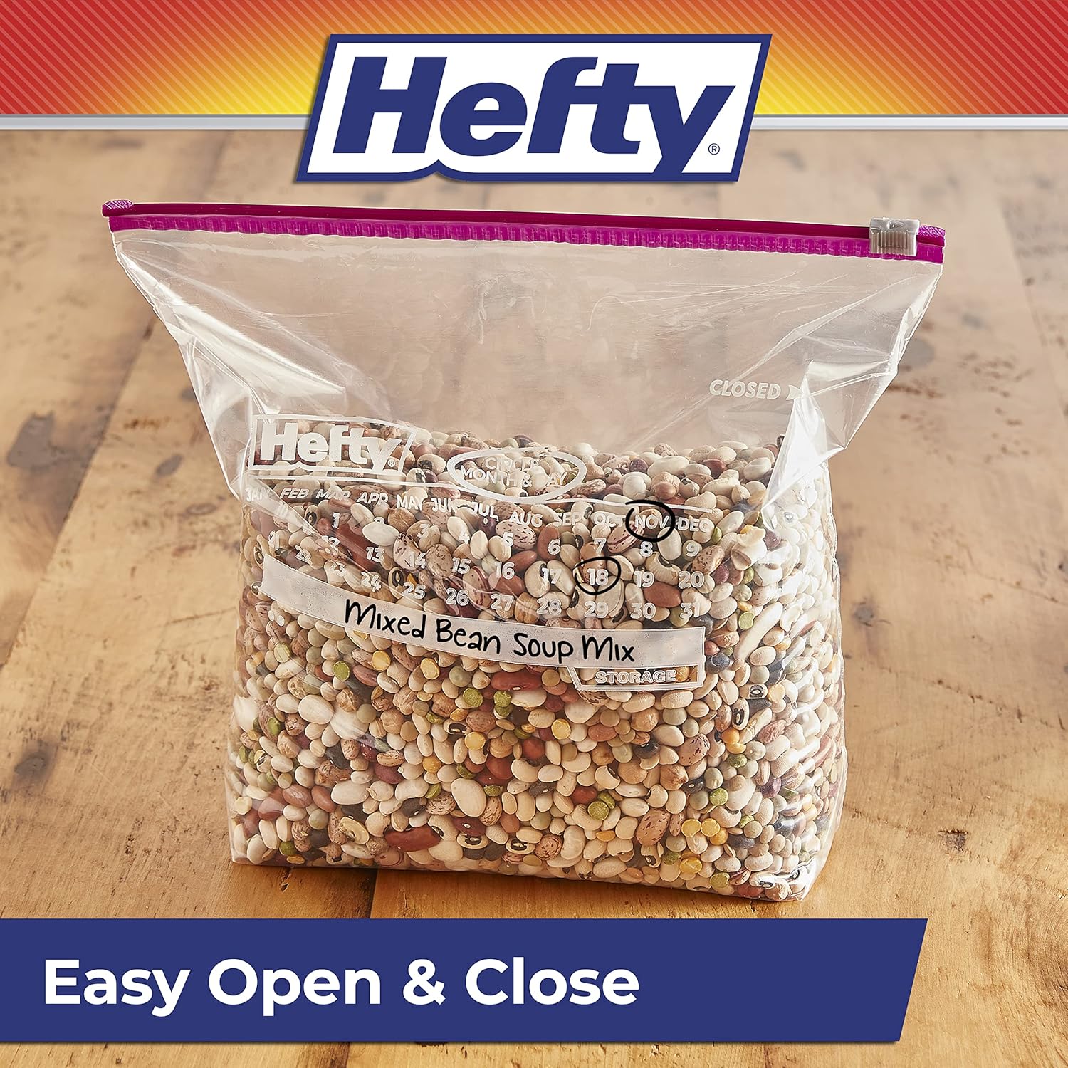 Hefty Slider Storage Calendar Bags, Gallon Size, 120 Count-6