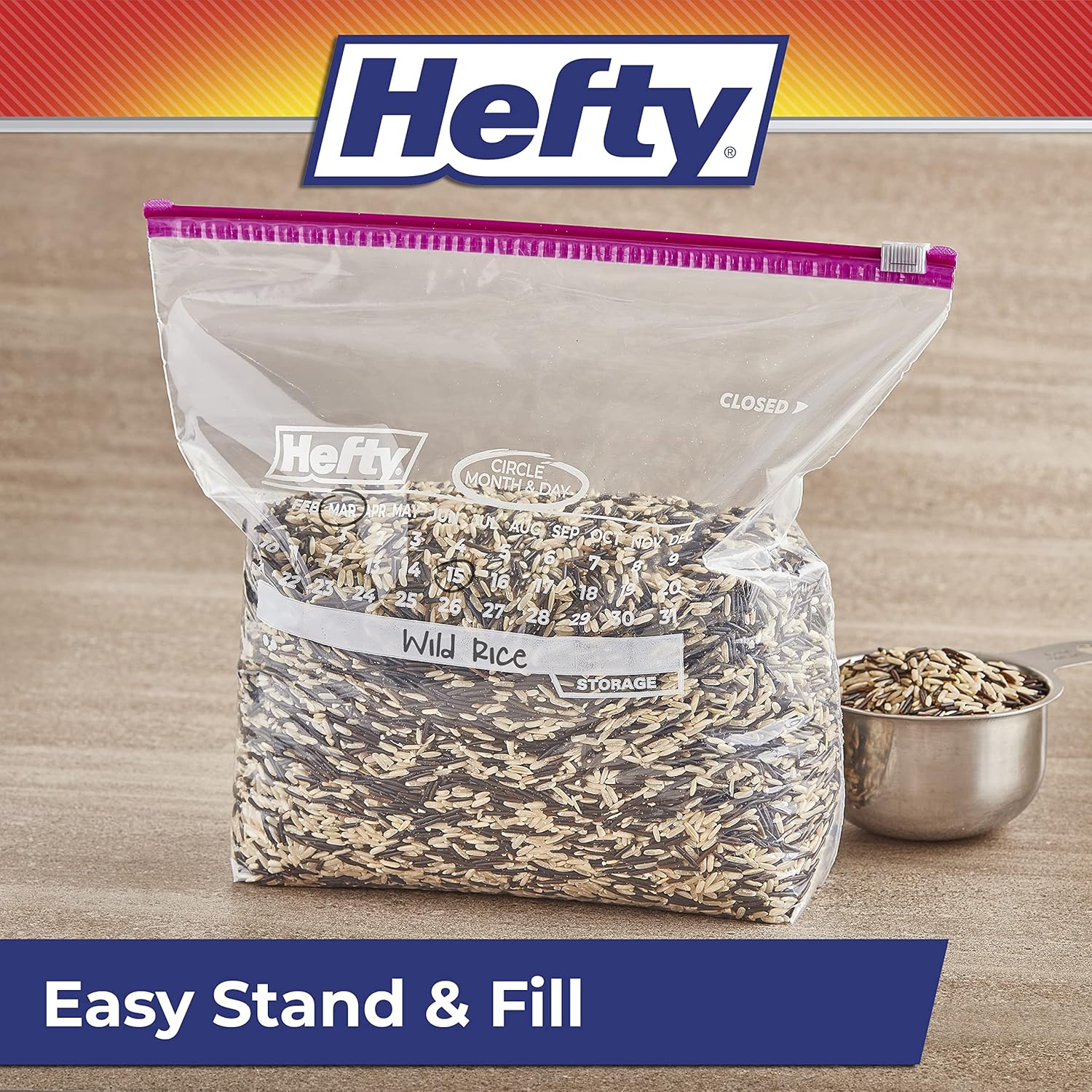 Hefty Slider Storage Calendar Bags, Gallon Size, 120 Count-7