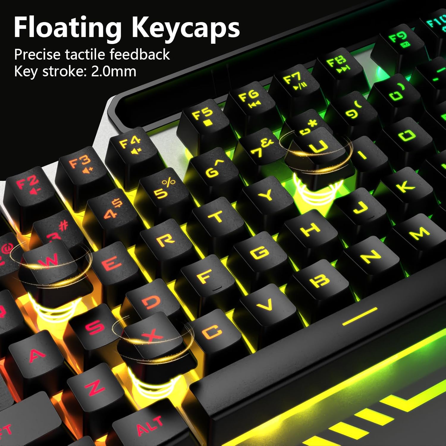 AULA Keyboard, T102 104 Keys Gaming Keyboard and Mouse Combo with RGB Backlit Quiet Computer Keyboard, All-Metal Panel, Waterproof Light Up PC Keyboard, USB Wired Keyboard Gaming for MAC Xbox PC Gamer-4