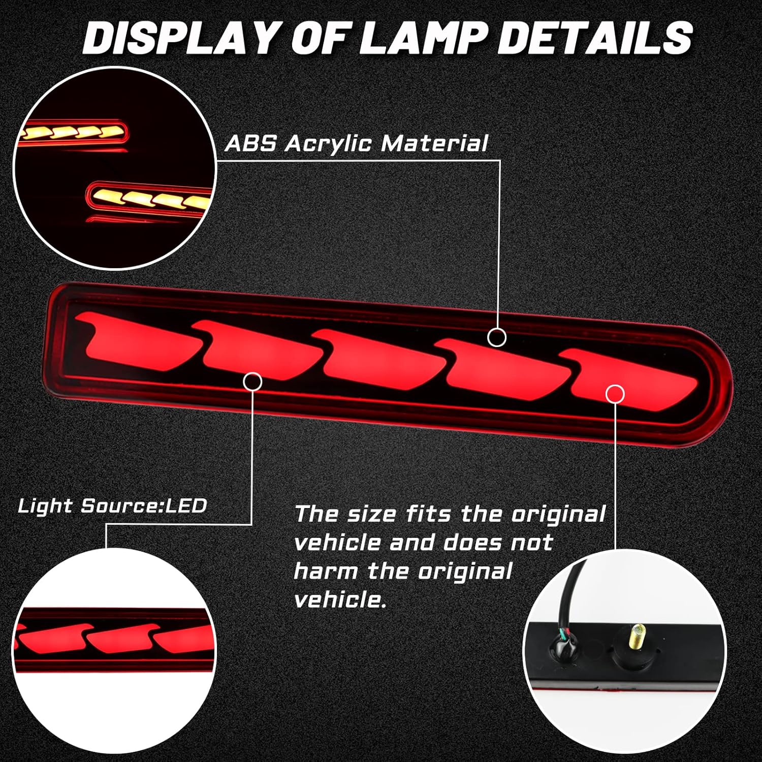 DRL Red Lens LED Rear Fog Daytime Running Lamp Dynamic Sequential LED Turn Signal Light Function Compatible with Toyota FJ Cruiser 2007-2022 Accessories（U Style）-1