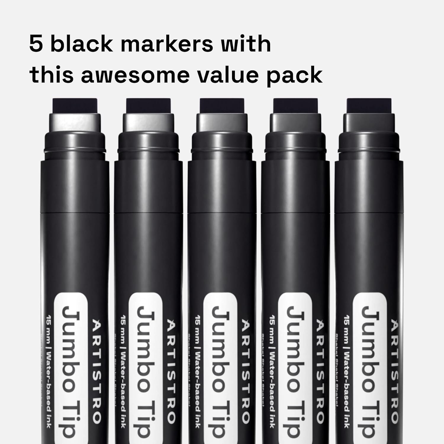 ARTISTRO 5 Black Acrylic Paint Pens, Acrylic Paint Markers Jumbo Tip, Fabric Markers for Textile, Canvas, Rock, Glass, Wood, Paper, DYI, Paint Markers for Kids and Adults-4