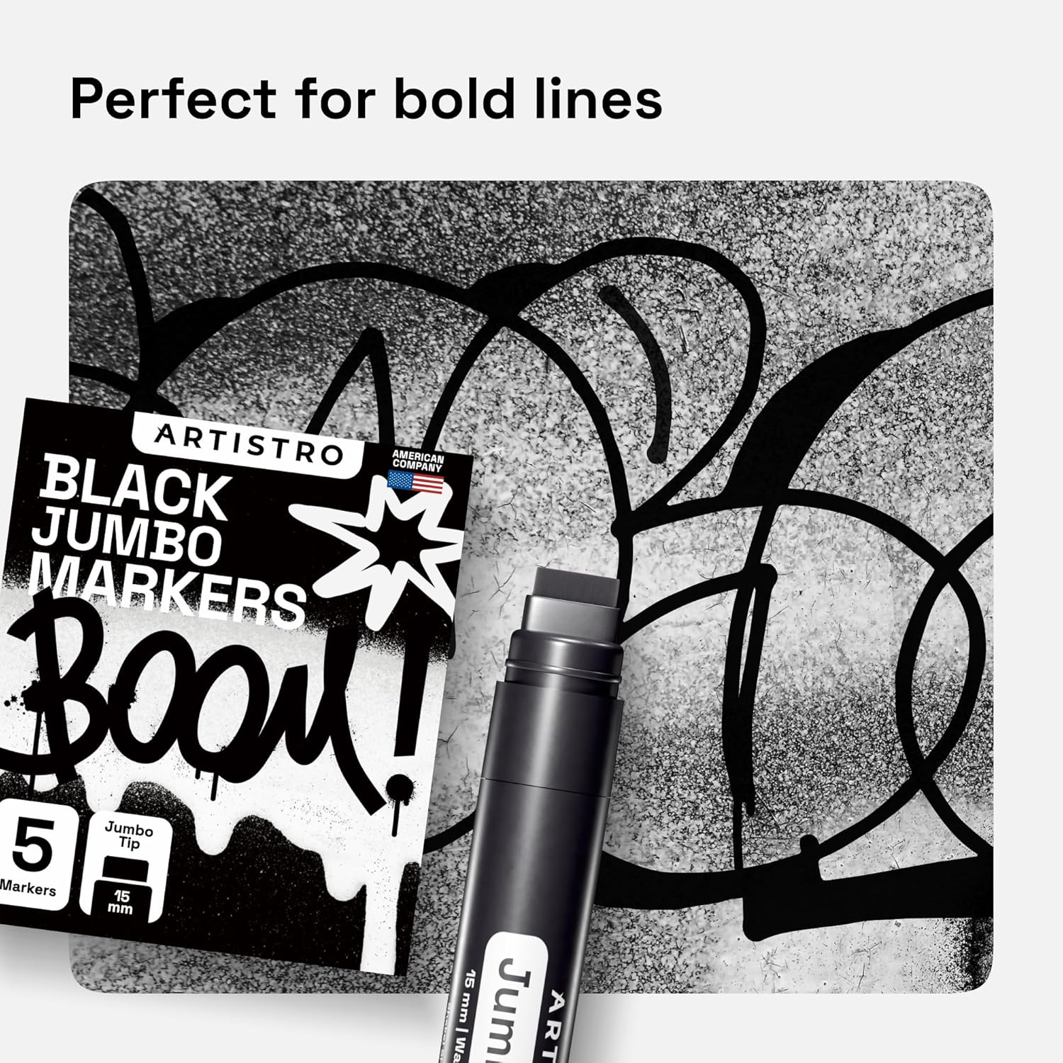 ARTISTRO 5 Black Acrylic Paint Pens, Acrylic Paint Markers Jumbo Tip, Fabric Markers for Textile, Canvas, Rock, Glass, Wood, Paper, DYI, Paint Markers for Kids and Adults-5