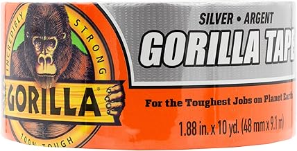 Gorilla Tape, 1.88 in x 10 yd, Silver (Pack of 1) - Duct, Utility, Triple Layer Strength, Indoor & Outdoor, Weather Resistant Shell